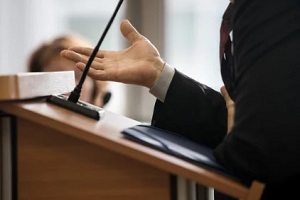 attorney speaking in court