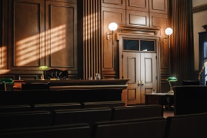 inside of an empty court room