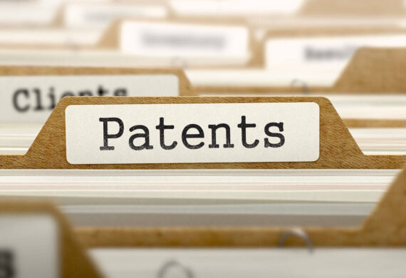 patents concept with word on folder