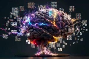 concept of a human brain full with creativity